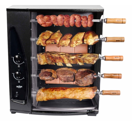 Barbacoa de gas con 5 brochetas