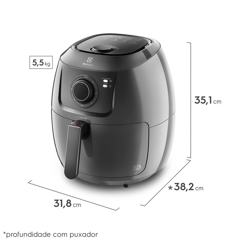 Freidora de aire Grafite Family Efficient de 5 l y 1700 W de Rita Lobo (EAF50)
