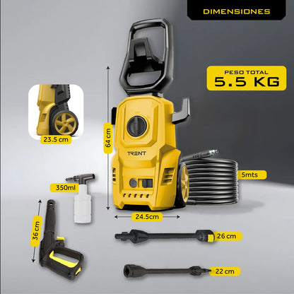 💦 Hidrolavadora Eléctrica Trent HLT307-1400W – Potencia, limpieza y practicidad